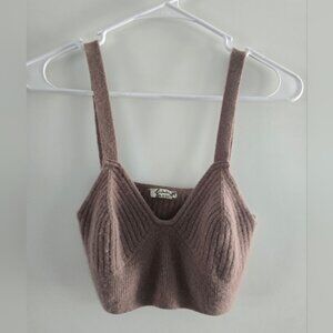 Free People Brown Knit Crop Top